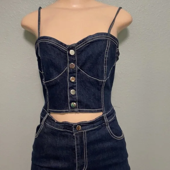 Fashion Nova Denim Jumpsuit - Picture 2 of 4